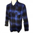 Dragstrip Kustom  New Checkered Lumber Jack Shirt in Black and Blue